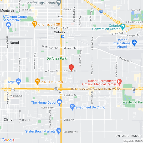 New Day Nutrition location map: 610 E Francis St Suite 110, Ontario, Ca