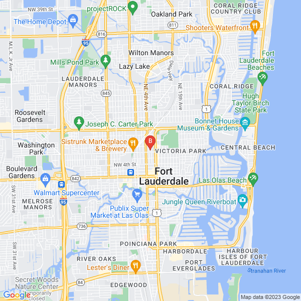 Soular Brothas LLC location map: 421 NE 6th St, Fort Lauderdale, FL